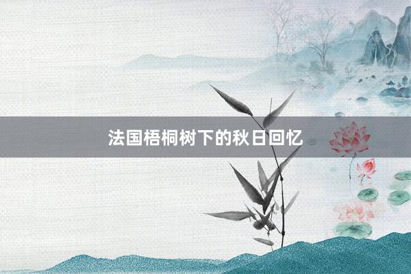 法国梧桐树下的秋日回忆
